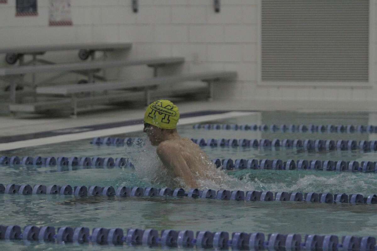In this file photo, the Manistee swim team competes in a home competition on Jan. 27.
