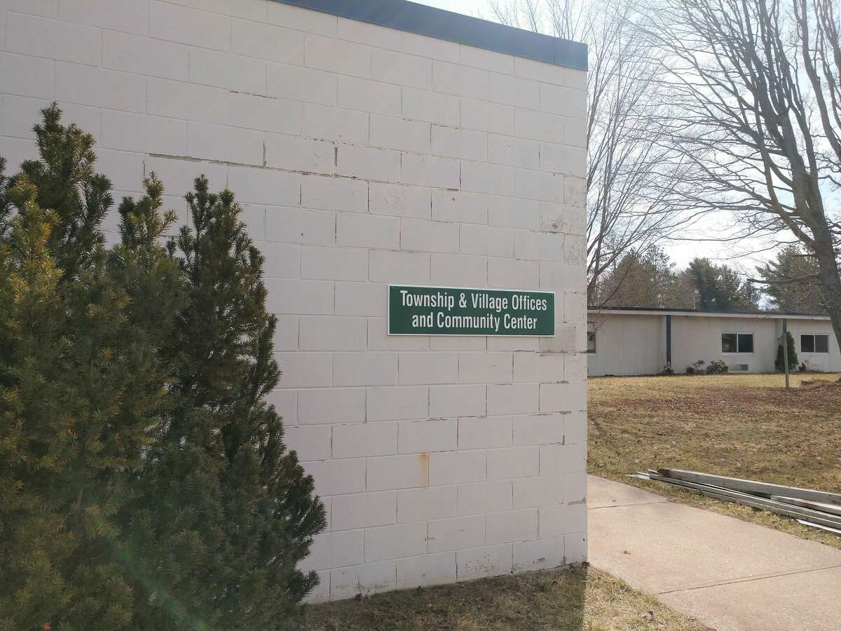 A recently installed sign at the Maple Grove Township Community Center in Kaleva shows the entrance to the government area of the facility. 