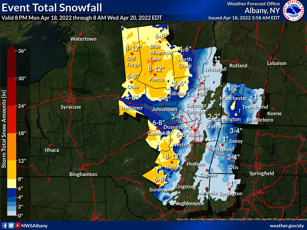 Snow forecast for Albany, Saratoga, Troy and the Hudson Valley