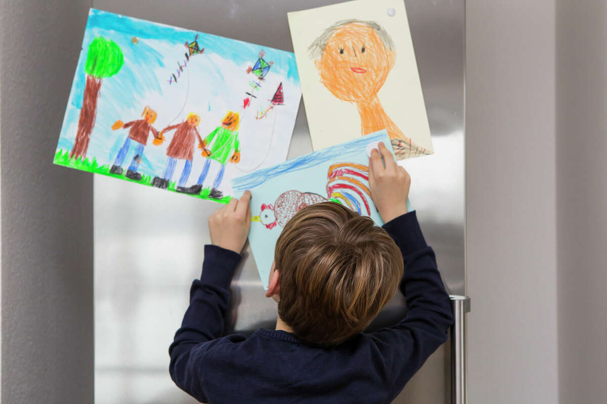 Most children love to see their artwork on display in their homes and those of relatives.