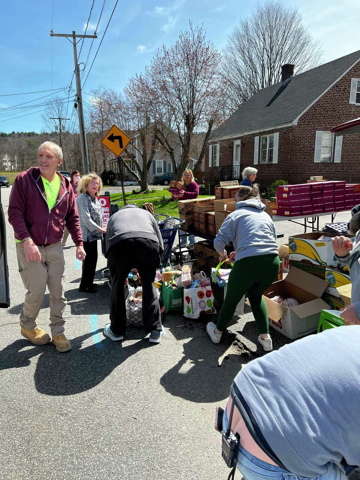 Friendly Hands Food Bank handed out free lunches families with chuildren in Torrington Public Schools Monday, while students are on spring break.