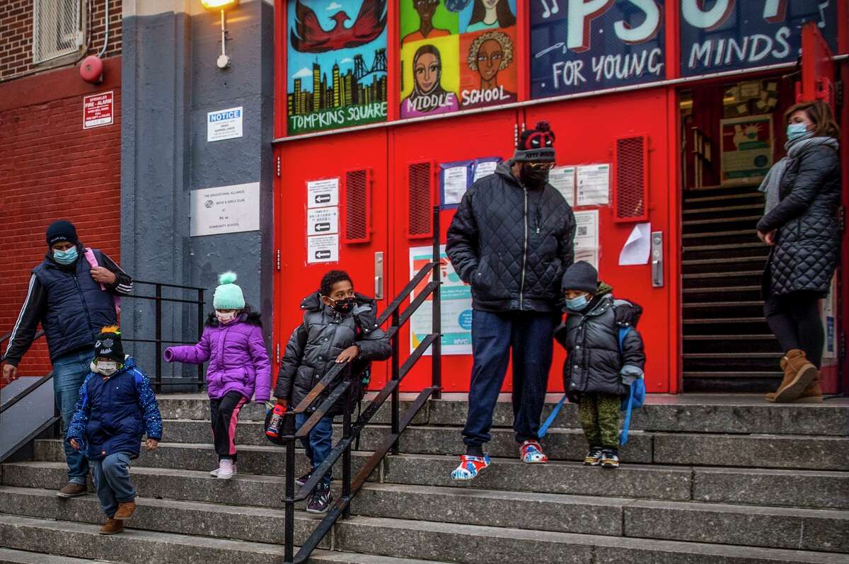 A mask mandate at P.S. 64 in Manhattan and other New York City schools is in effect for children younger than 5.