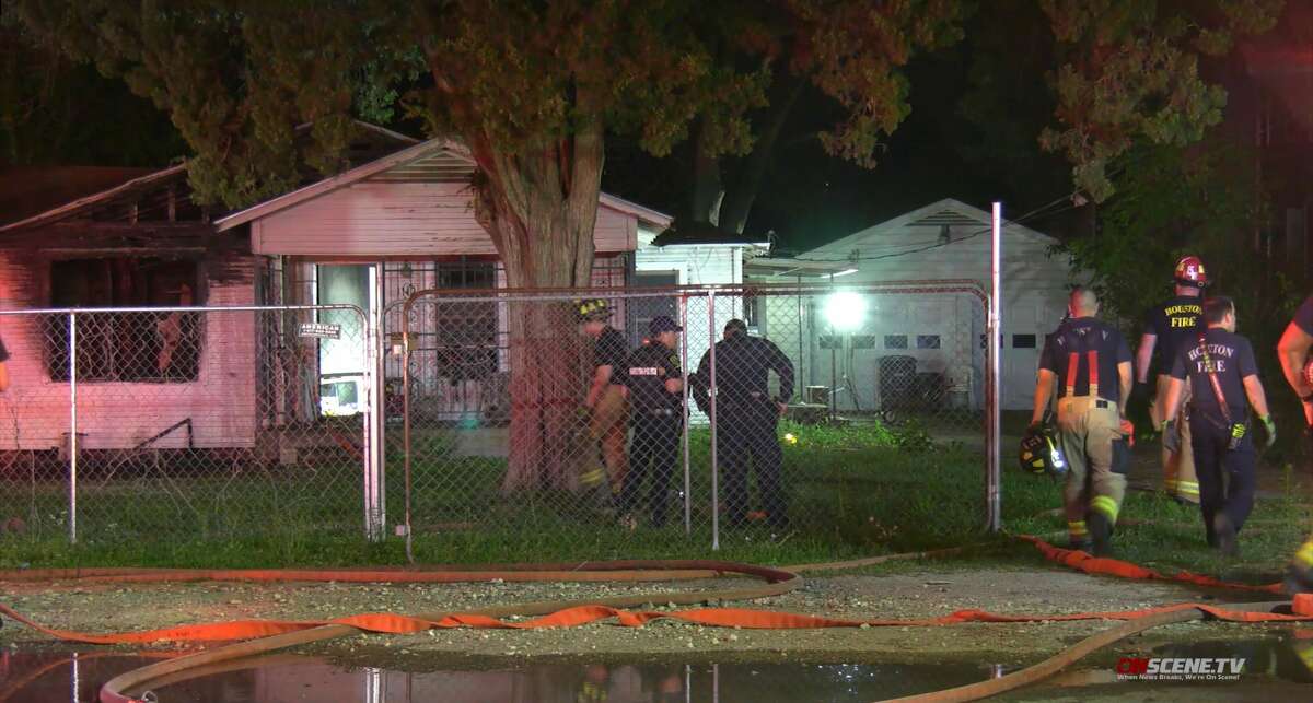 Houston firefighters found a dead body while extinguishing a fire at the 1100 block of W. 19th Street on April 19, 2022.