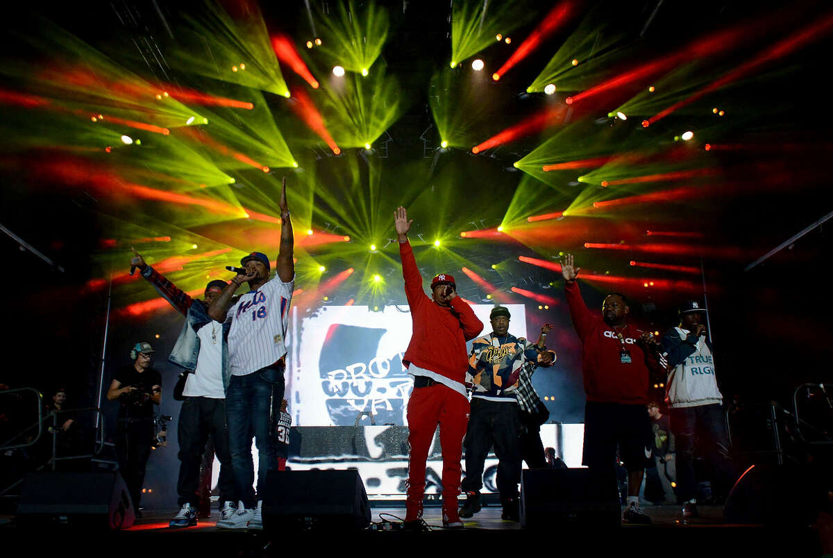 Method Man, Young Dirty Bastard, GZA, Raekwon, Ghostface Killah, Rakim, Inspectah Deck, Posdnuos, Trugoy, and Eric B. of the Wu-Tang Clan perform onstage during Day 1 of the 2019 Rolling Loud Festival at Citi Field on October 12, 2019 in New York City.
