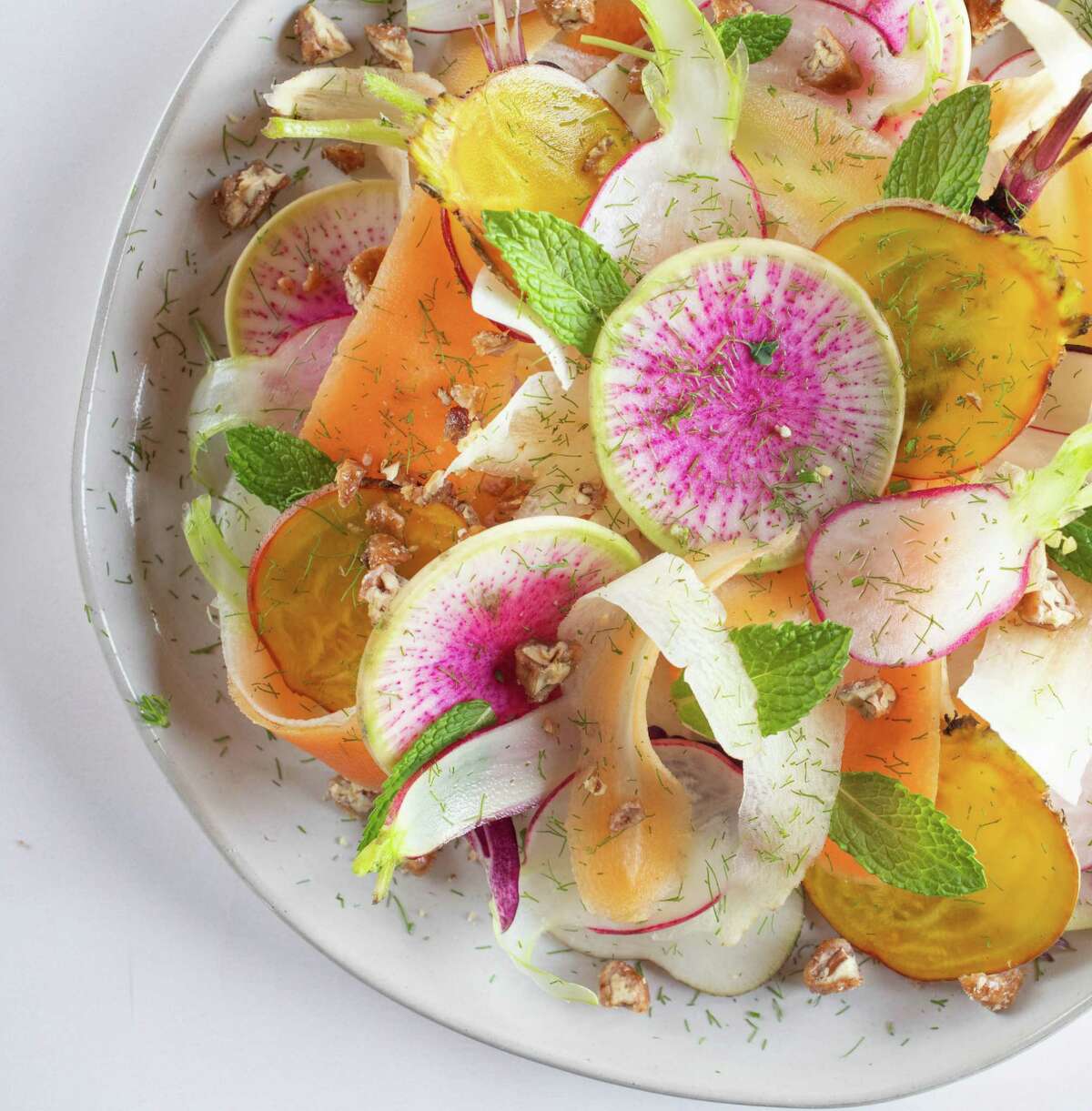 Recipe Shaved Radish Salad and Turmeric Vinaigrette
