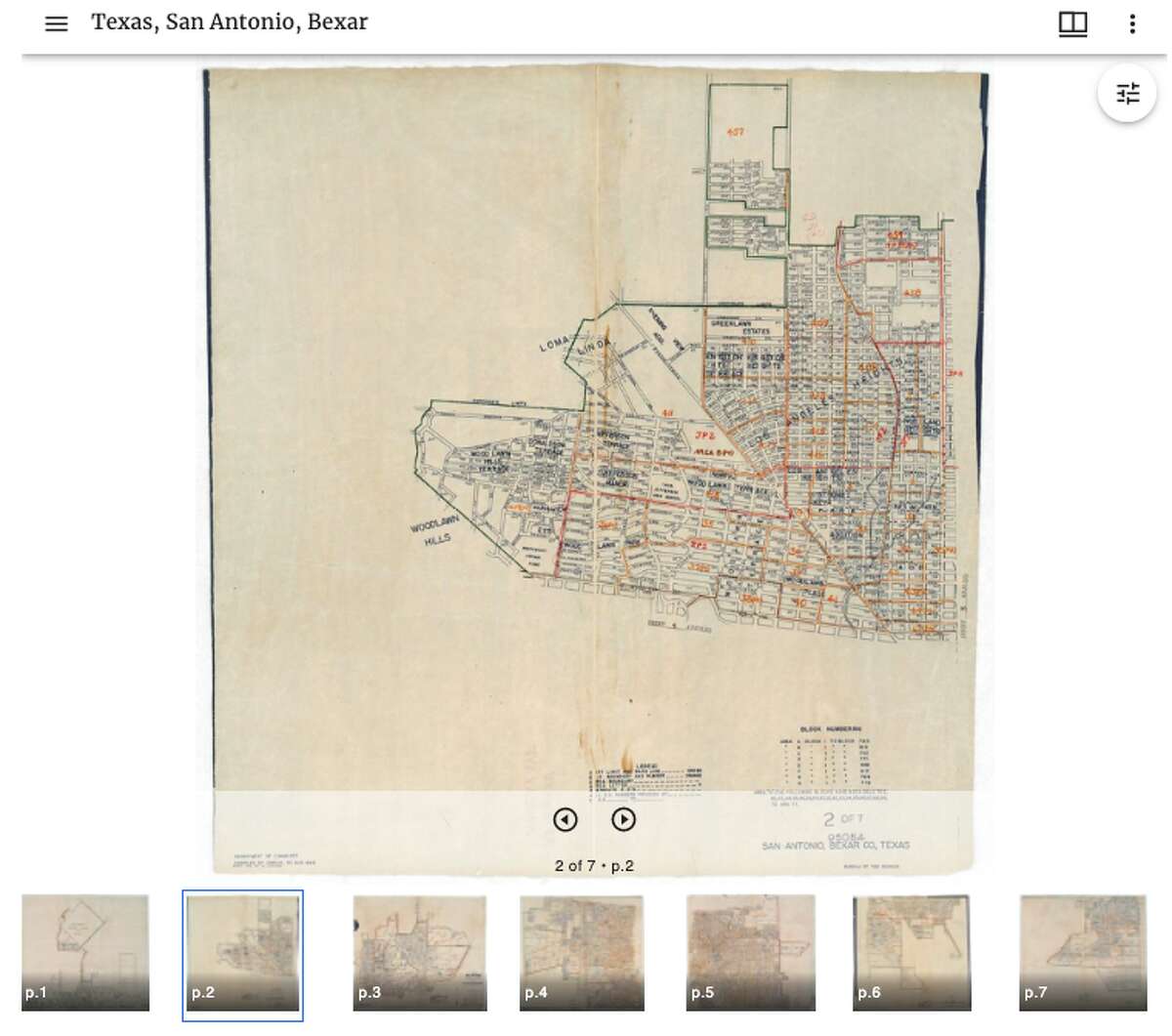 Screenshot of census records