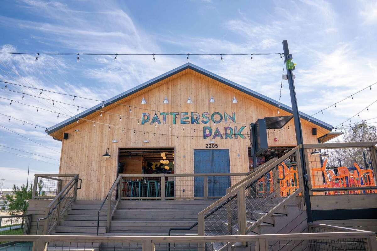 Patterson Park Patio Bar is a new multi-level outdoor patio bar and lounge along White Oak Bayou Trail.