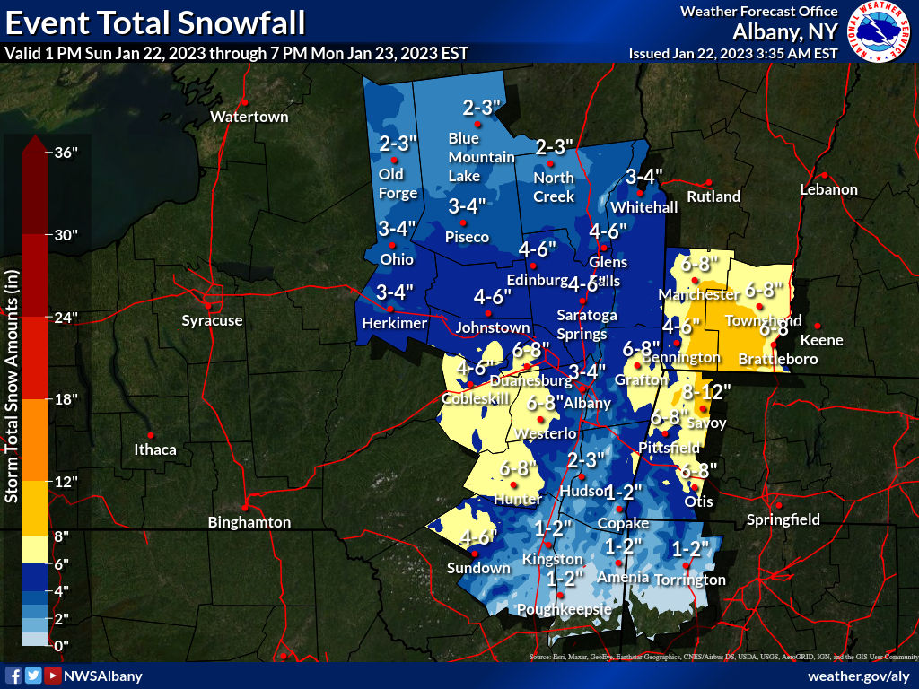 Here's how much snow Albany will get