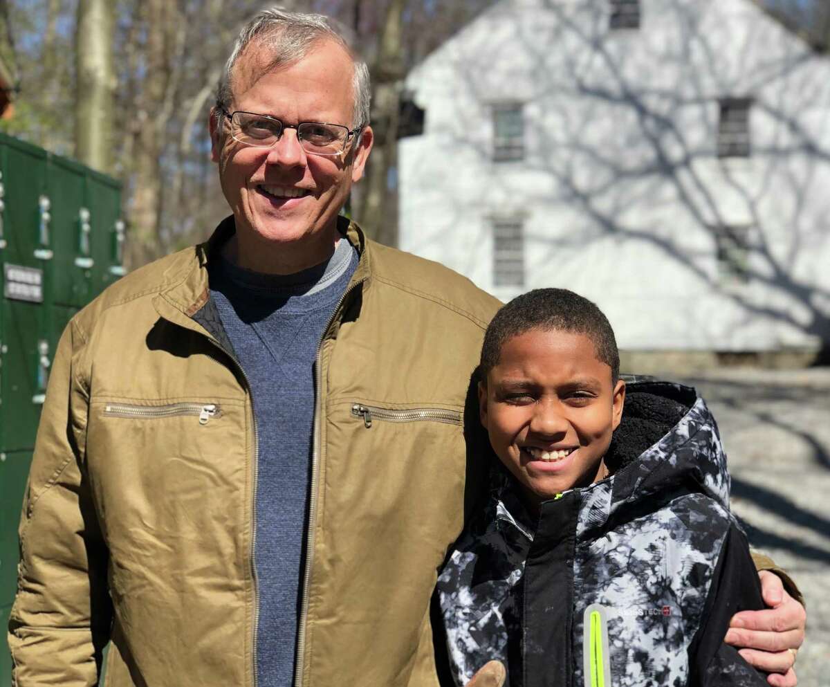 Connecticut’s “Big Brother of the Year” Charlie Gamble with Rell, a youth from New Haven with whom he is paired in the Big Brothers Big Sisters of Connecticut program .