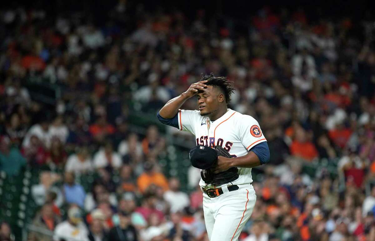Things got away from Astros starter Framber Valdez during the middle innings of Tuesday's 7-2 loss to the Angels at Minute Maid Park.