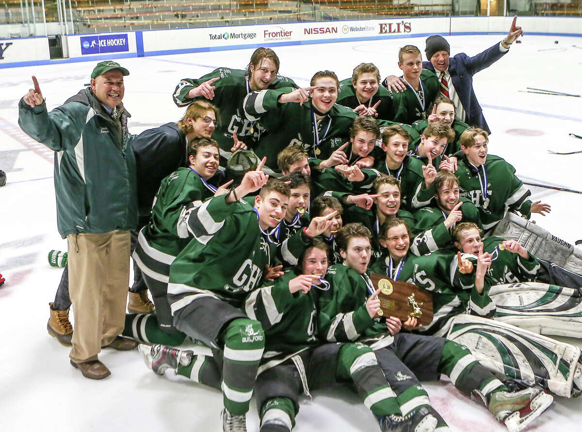 Guilford Boys Hockey defeated Watertown-Pomperaug 5-3 Saturday March 18, 2017 for the CIAC Division 2 State Hockey title