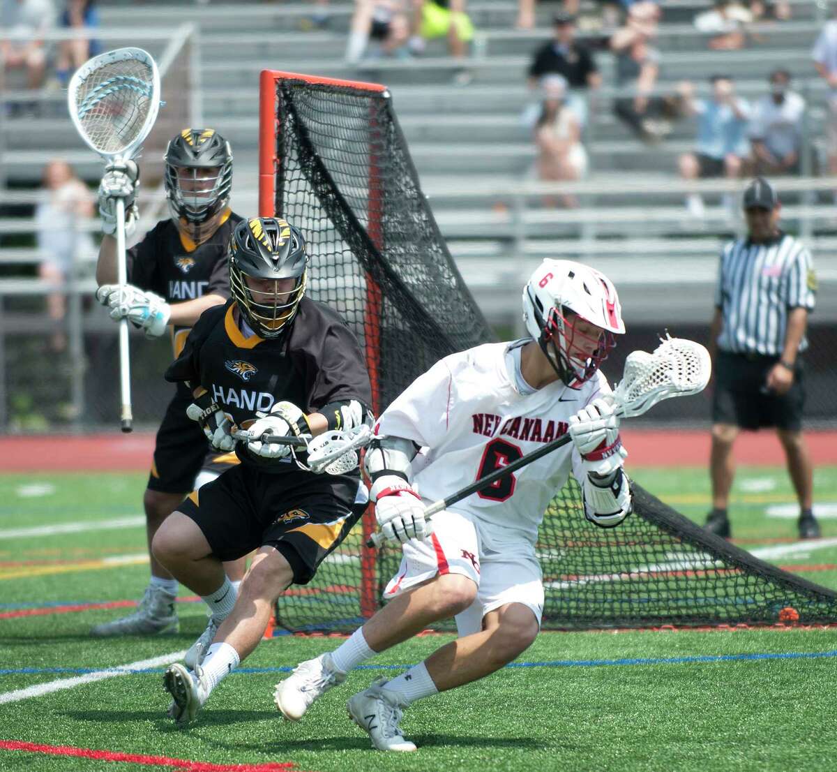 Boys Lacrosse: New Canaan holds off Hand to three-peat in Class M