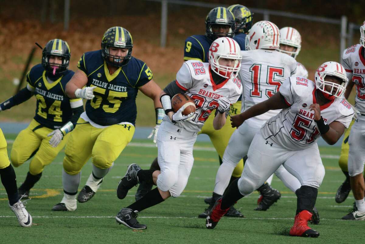 Rockville vs. Cromwell-Portland CIAC Pequot football game.