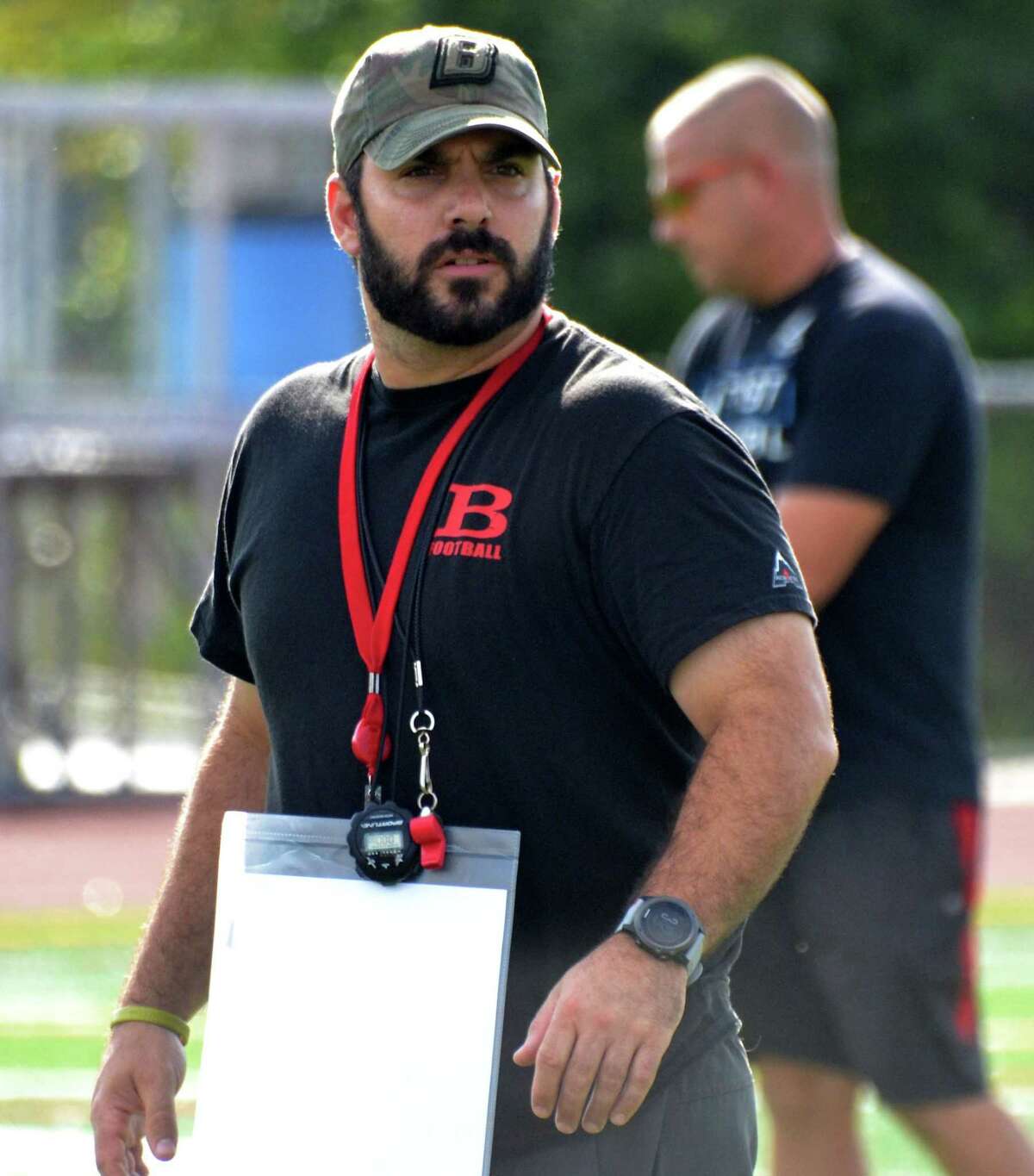 Branford coach John Limone during practice on Wednesday, Sept. 19, 2018. (Pete Paguaga, Hearst Connecticut Media)
