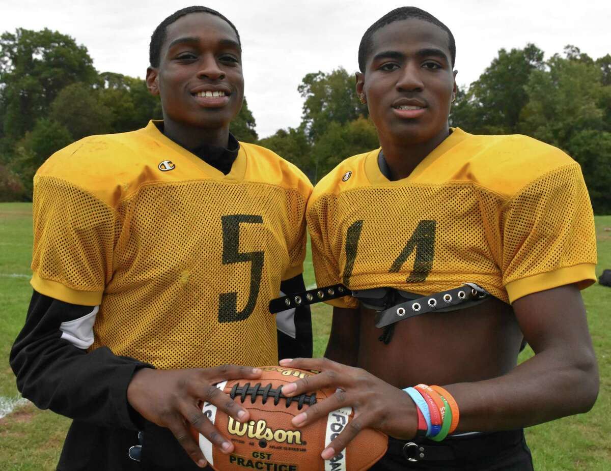 East Hartford’s Jaydon Gardener and Jaquan Allen are the two top receiving weapons for the Hornets. (Pete Paguaga, Hearst Connecticut Media)