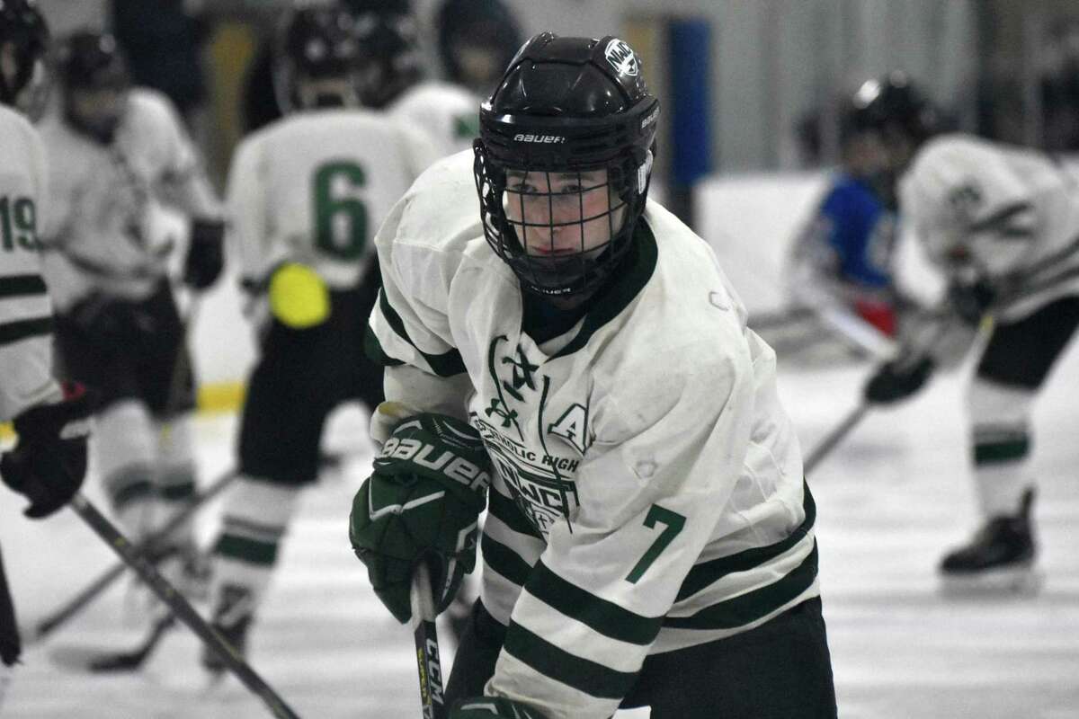 Northwest Catholic’s Brennan Horn has scored nine goals and nine assists so far this season for the 6-0-1 Lions. (Pete Paguaga, Hearst Connecticut Media)