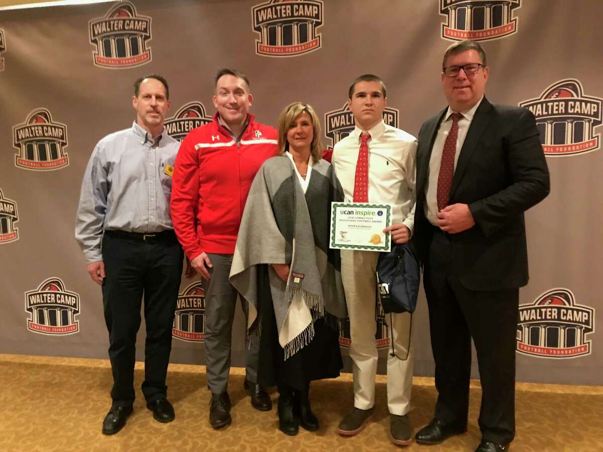 Fairfield Prep's Peter Kavanaugh, the UCan Inspire Award winner during the Walter Camp Football Foundation's 12th Annual Breakfast of Champions at the Omni Hotel in New Haven on Saturday, January 12, 2019.
