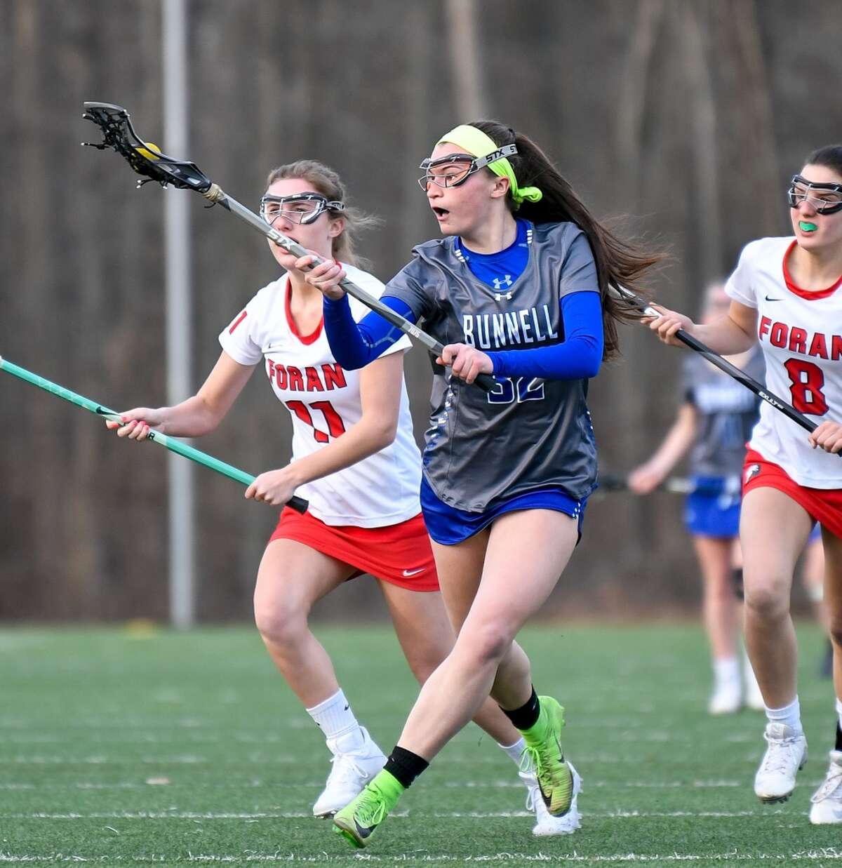 Bunnell’s Holly Rosa brings the ball into the attack zone.