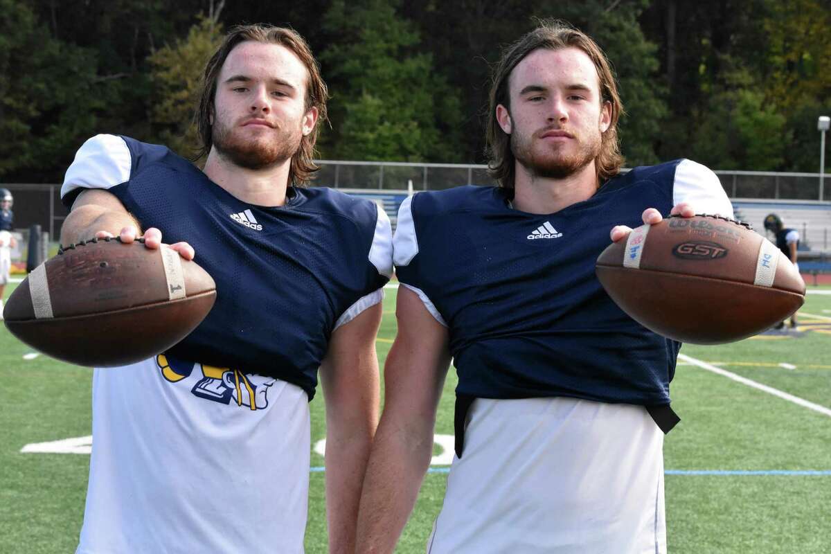 Weston’s Brendan Sawyer, left, and twin brother Jack Sawyer has helped the Trojans compete in the SWC and Class M. (Pete Paguaga, Hearst Connecticut Media)