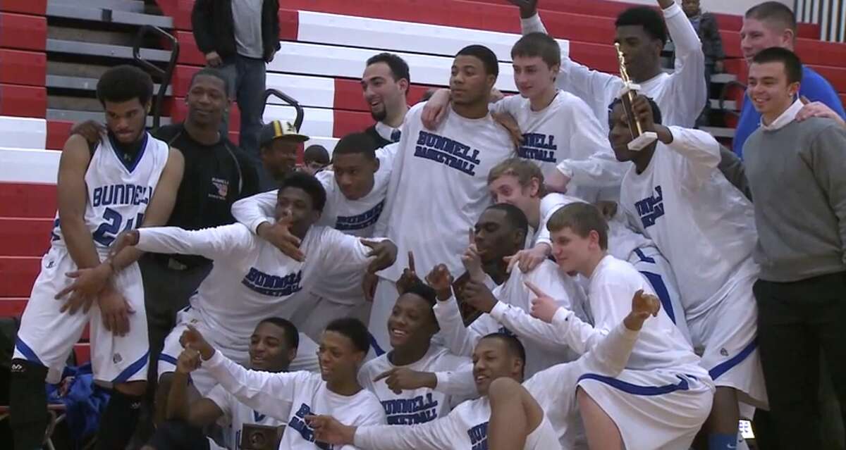 Bunnell celebrates its second consecutive SWC Championship after a 68-64 win over Kolbe Cathedral (Screen Cap from CPTV Sports)