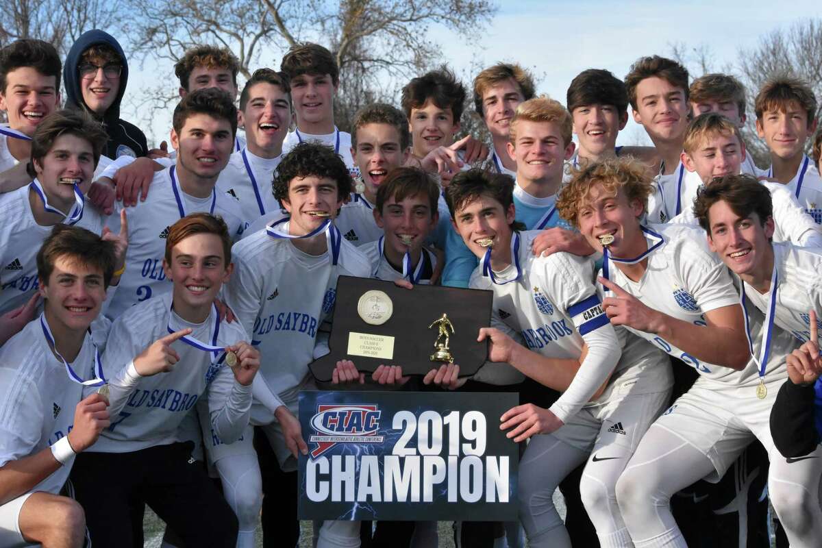 Old Saybrook beat Holy Cross 3-1 in overtime in the Class S state championship game at Veterans Field, New Britain on Saturday, Nov. 23, 2019. (Pete Paguaga, Hearst Connecticut Media)