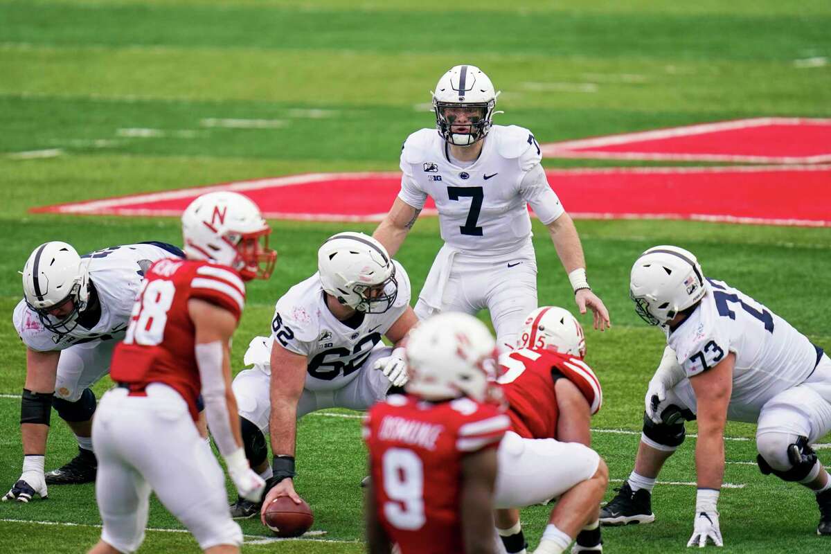 Penn State quarterback Will Levis (7) waits for the hike at the line of scrimmage during the second half of an NCAA college football game against Nebraska in Lincoln, Neb., Saturday, Nov. 14, 2020. Nebraska won 30-23.