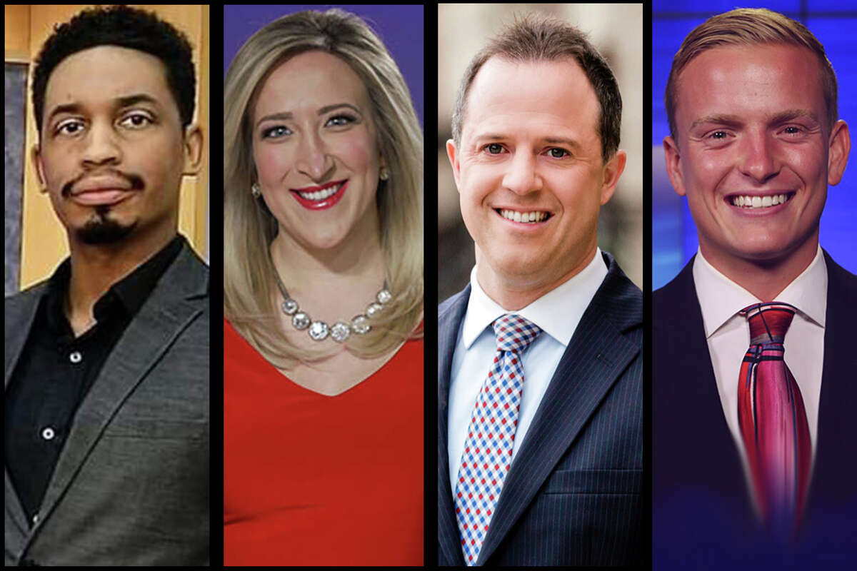 Darrell Camp, Emily De Vito, Matt Hunter and Gardner Royce (from left to right) all recently announced they were leaving their news stations.
