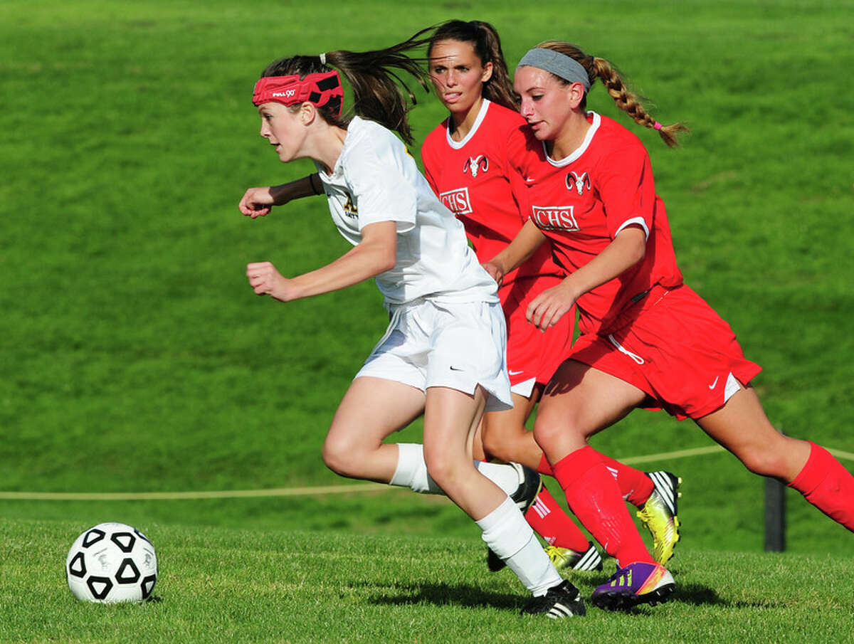 Cheshire vs. Amity girls soccer on 9/25/2013. Photo by Arnold Gold/New Haven Register