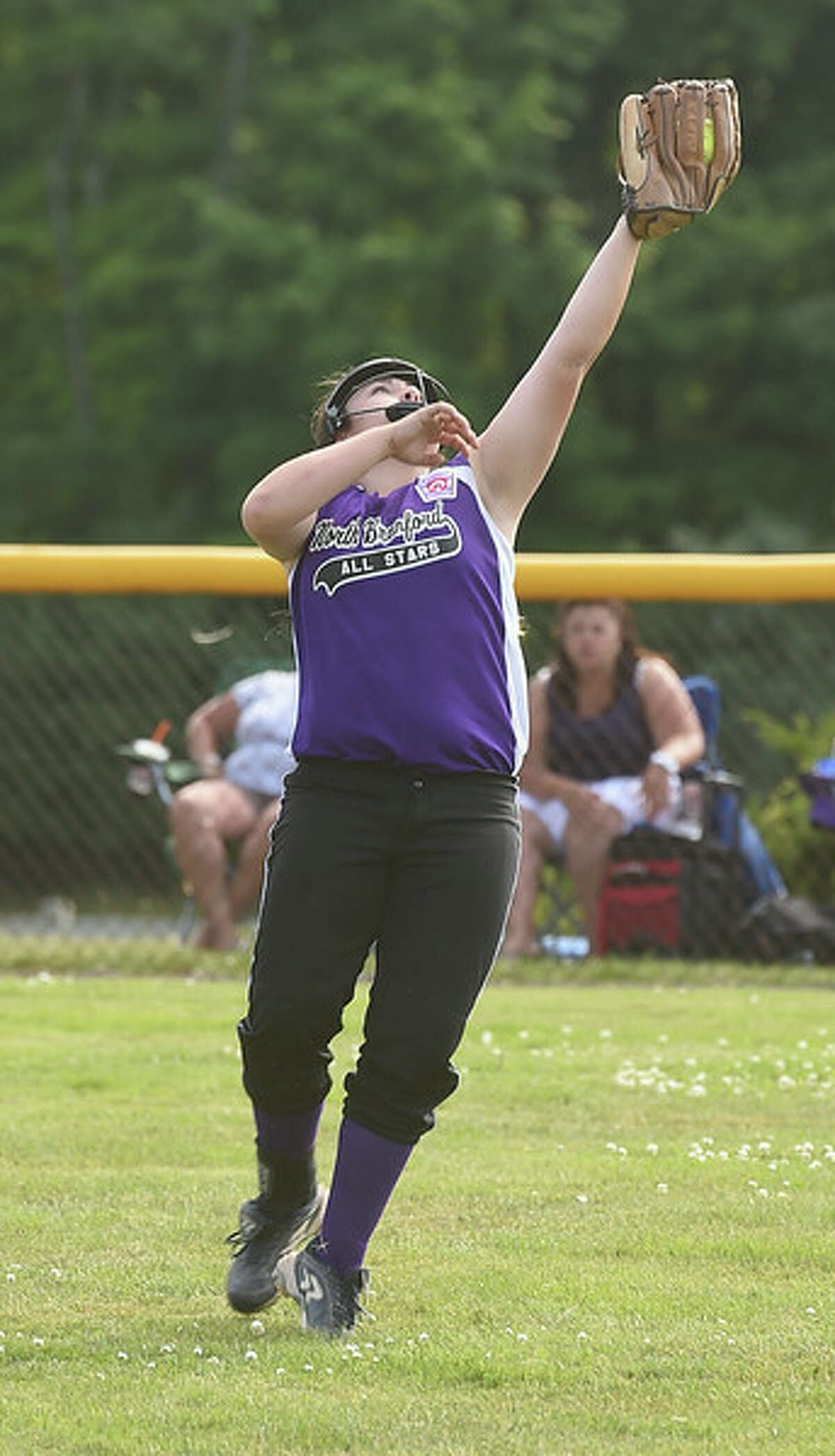 The North Branford softball little league team advanced to the divisional title game on Monday, as they defeated Westport 2-1 on Saturday. Register file photo
