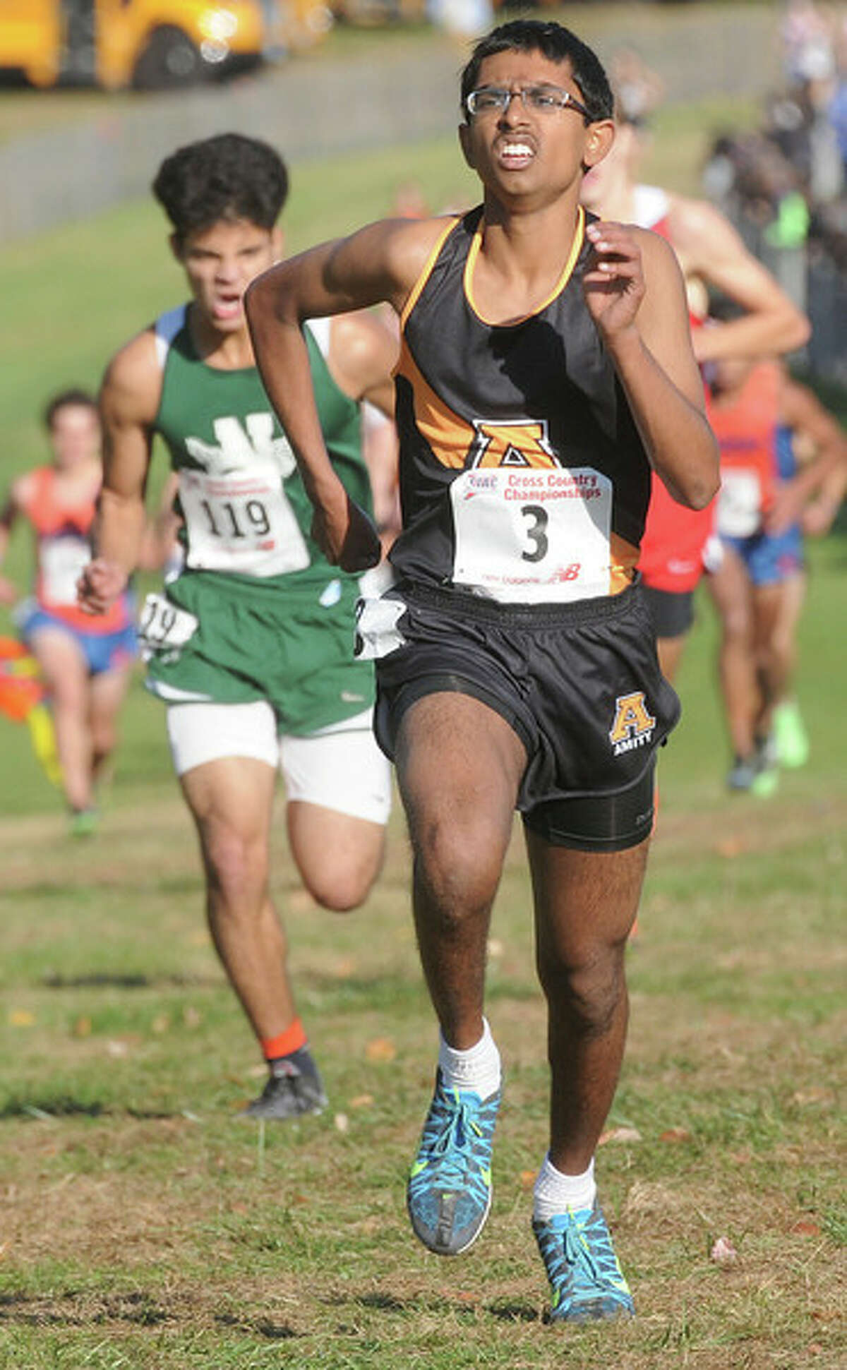 Amity finished second last fall at the SCC Championships. The Spartans bring back good numbers and could contend for a title. Register file photo