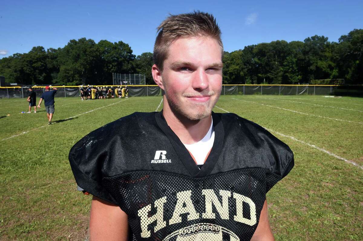 Daniel Hand High School football player Tommy Wilson. Photo by Arnold Gold/Register