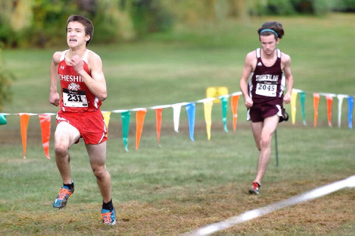 Cheshire’s Brendan Murray heads to the finish line during Saturday’s race at Wickham Park.