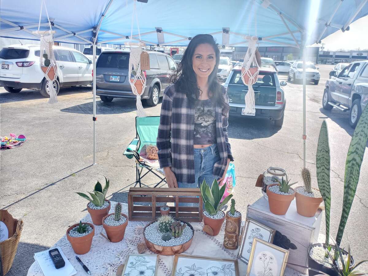 Vendor Sharayah Barnes sells mainly hand-raised plants and artwork made by her through her business The Remnant Co. Her plants include cacti, aloe vera and snake plants.