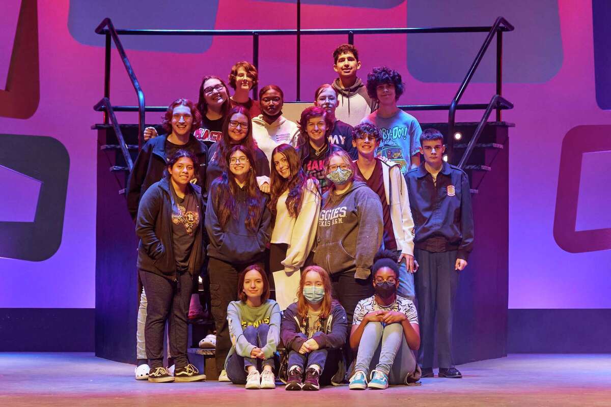 Crew members for Pearland High School’s “Leader of the Pack” worked a show that has won seven 2022 Tommy Tune Awards nominations including for outstanding musical. The set for the PHS production featured rectangular patterns and three staircases that were rounded to form the shape of a vinyl record.