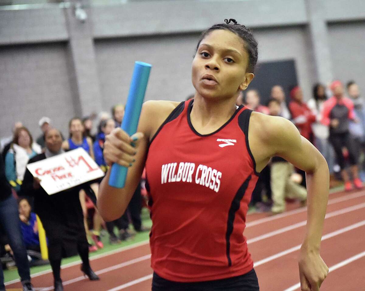 Danae Rivers from Cross runs the anchor during the 4×400 at the State Open. Register file photo