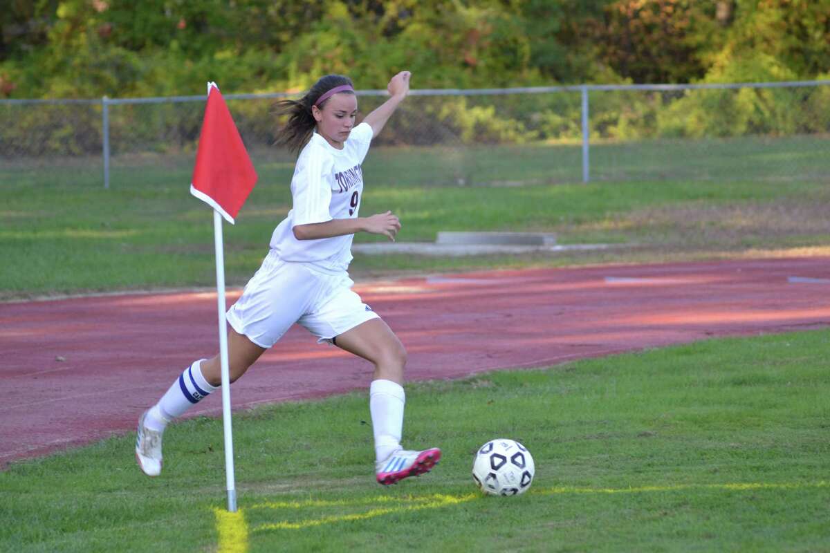 Torrington’s Olivia Morrison scored the only goal for the Red Raiders in its 6-1 loss to New Milford.
