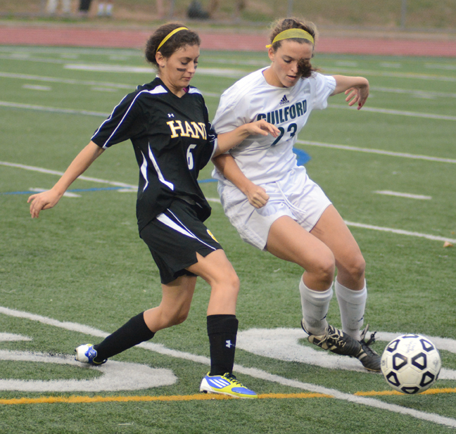 Guilford girls' soccer beats rival Hand for 13th straight win