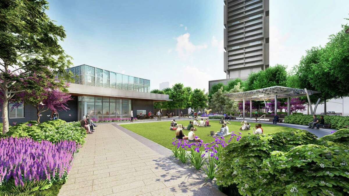 Construction on Trebly Park is scheduled to wrap up downtown at 1515 Fannin in December. The sculpture