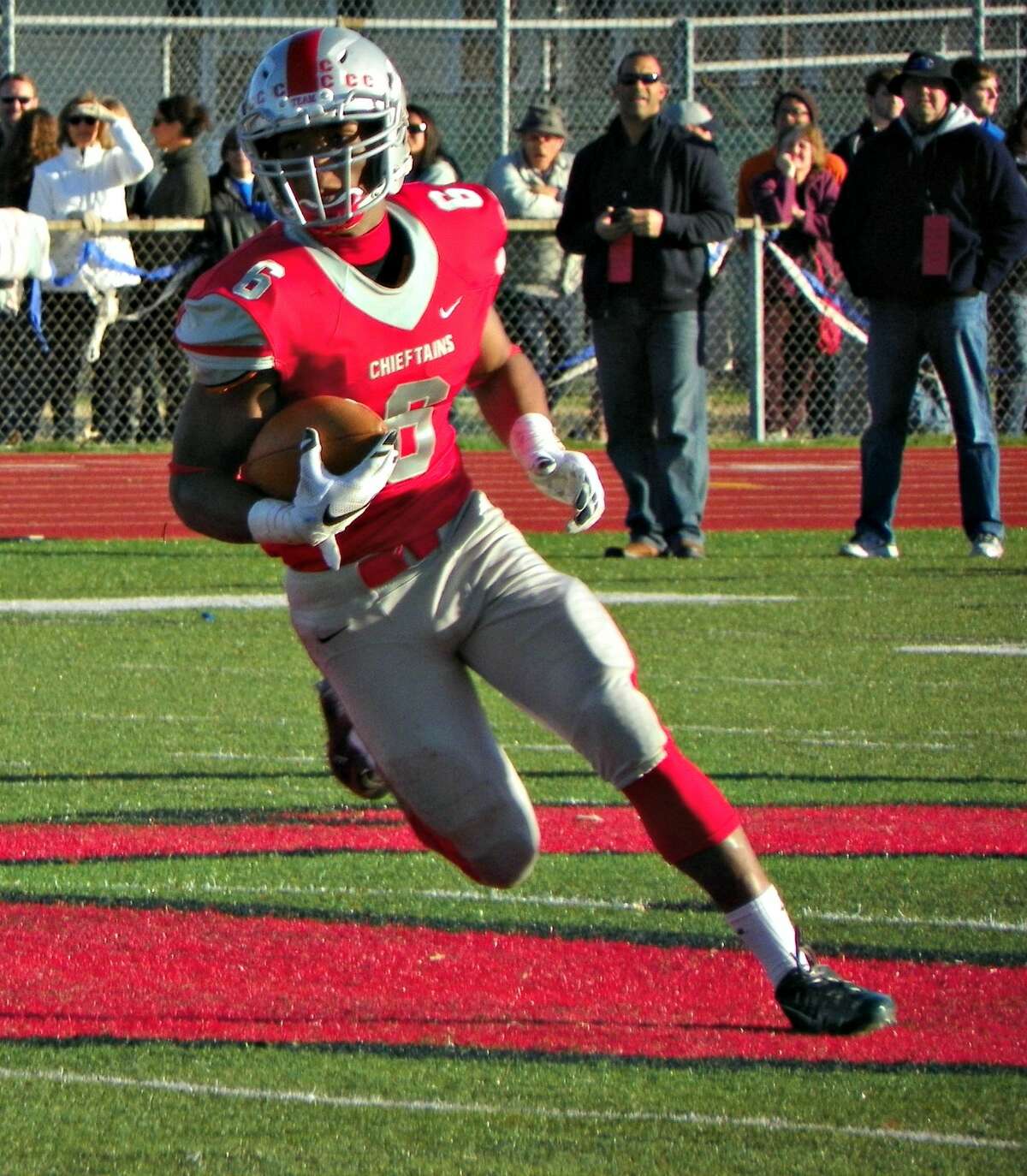 Nate Richam of Conard made his first All-CCC team in 2015 by being one of the top running backs in the state. Photo by Derek Turner.