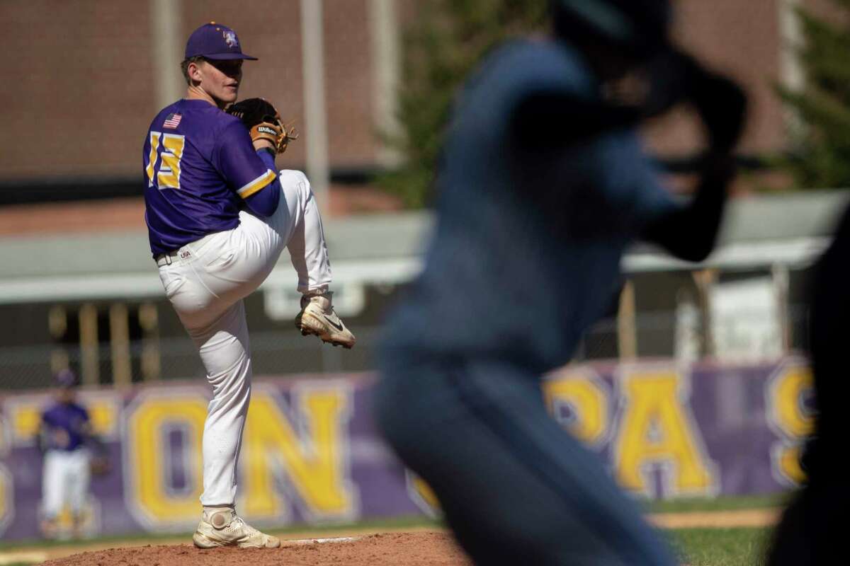 Troy senior Mike Kennedy throws the ball during a baseball game against Ballston Spa on Wednesday, April 20, 2022 in Ballston Spa, N.Y.