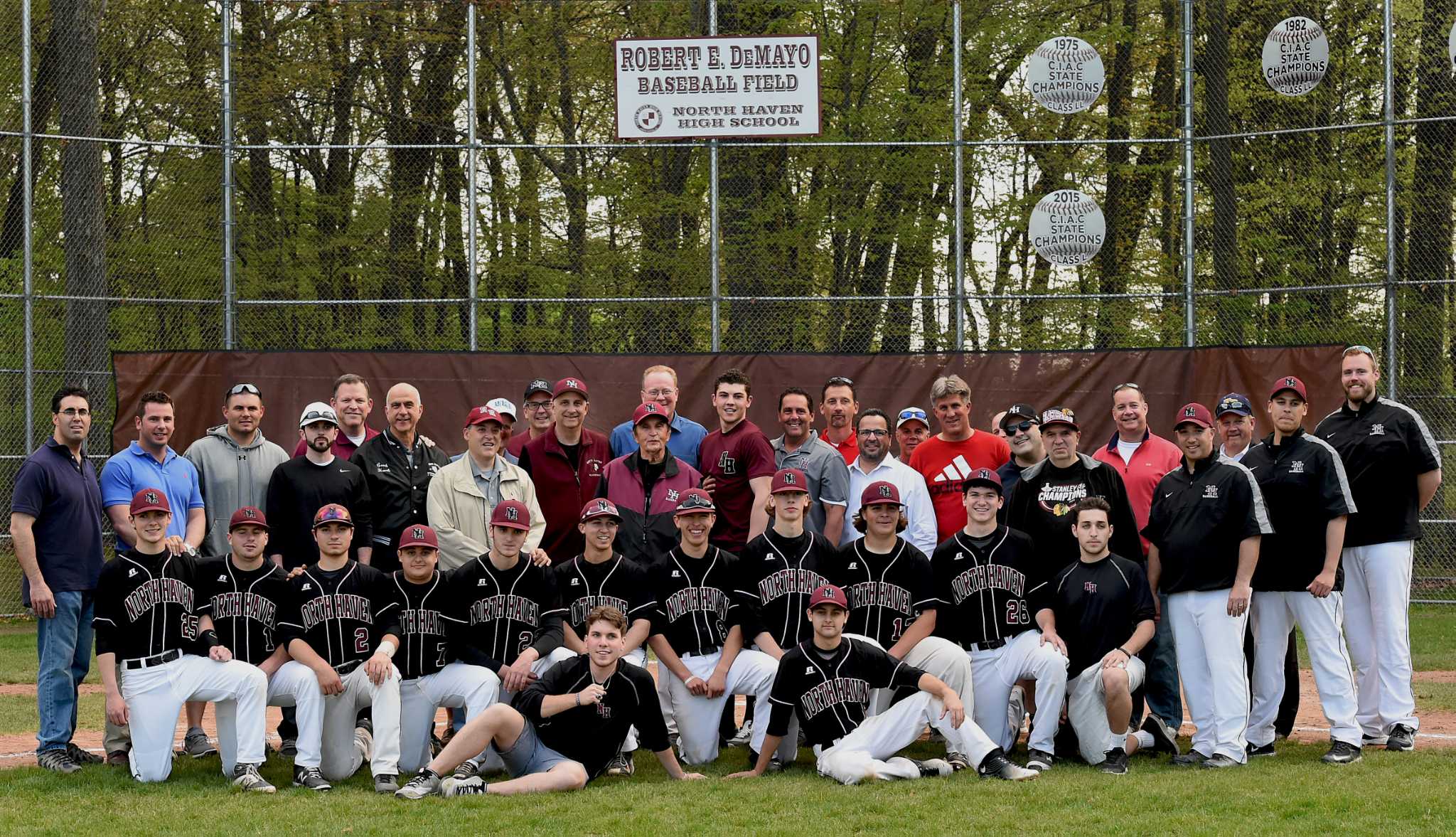 Baseball North Haven celebrates its five state championships, coach