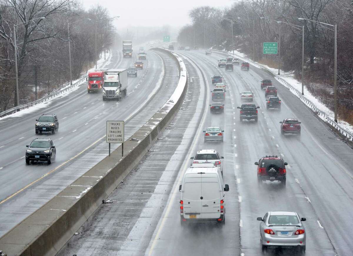 Traffic on I-95 was light and clear of snow in Westport, Conn. on Tuesday, March 13, 2018.