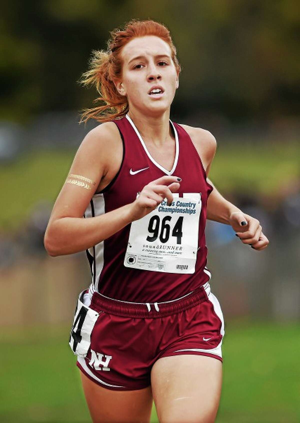North Haven senior Elise Symon won the girls class MM race in 19:52 at the CIAC cross country state championships, Saturday at Wickham Park in Manchester. (Catherine Avalone/New Haven Register)