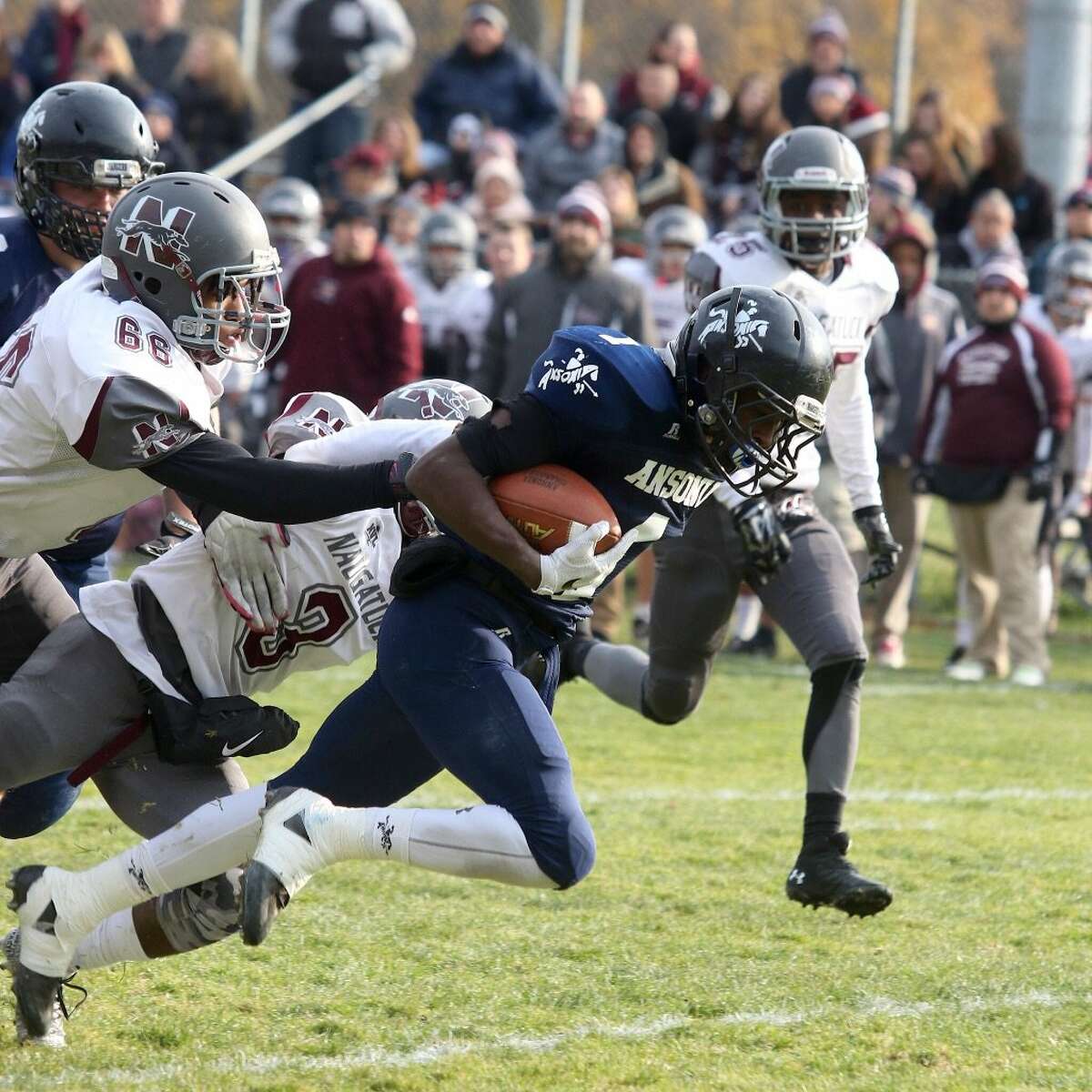 Ansonia junior Markell Dobbs rushed for 160 yards and two touchdowns in a 44-0 win over Naugatuck.