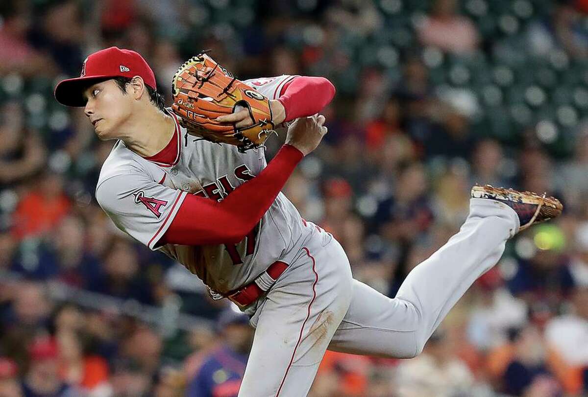 The Angels’ Shohei Ohtani, who had a perfect game through five innings, struck out 12 in six innings and had two hits.