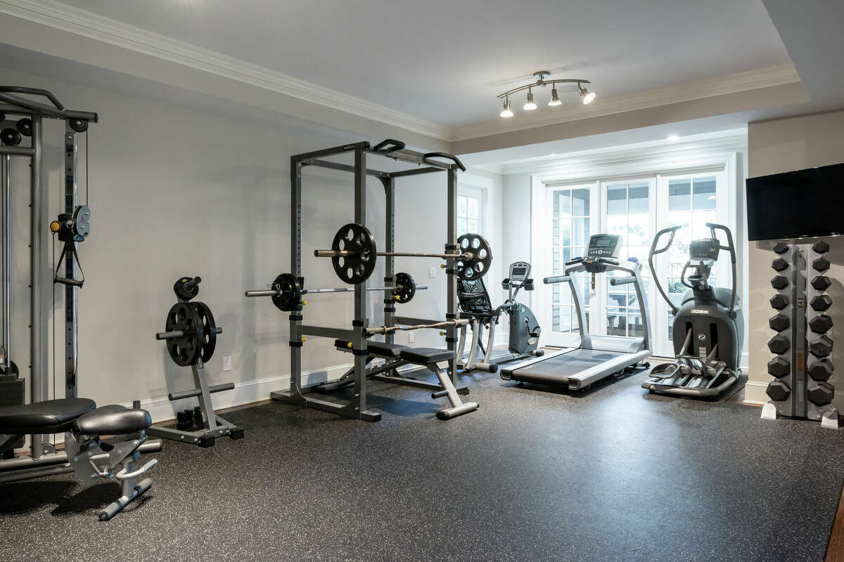 The gym in the home on 5 Hedley Farms Road in Westport, Conn. 