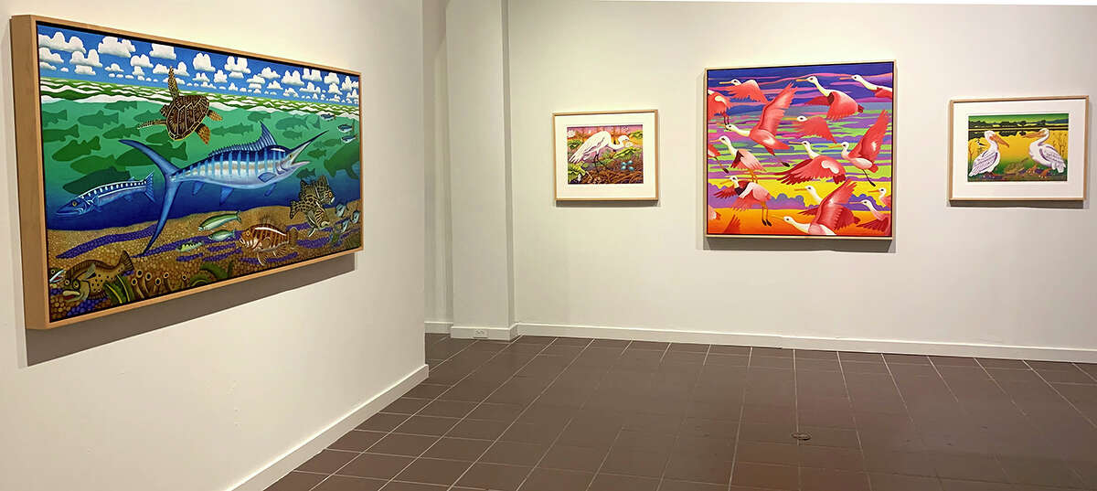 A gallery view of "Billy Hassell: Topography" on display at the Art Museum of Southeast Texas through June 19. Photo by Andy Coughlan