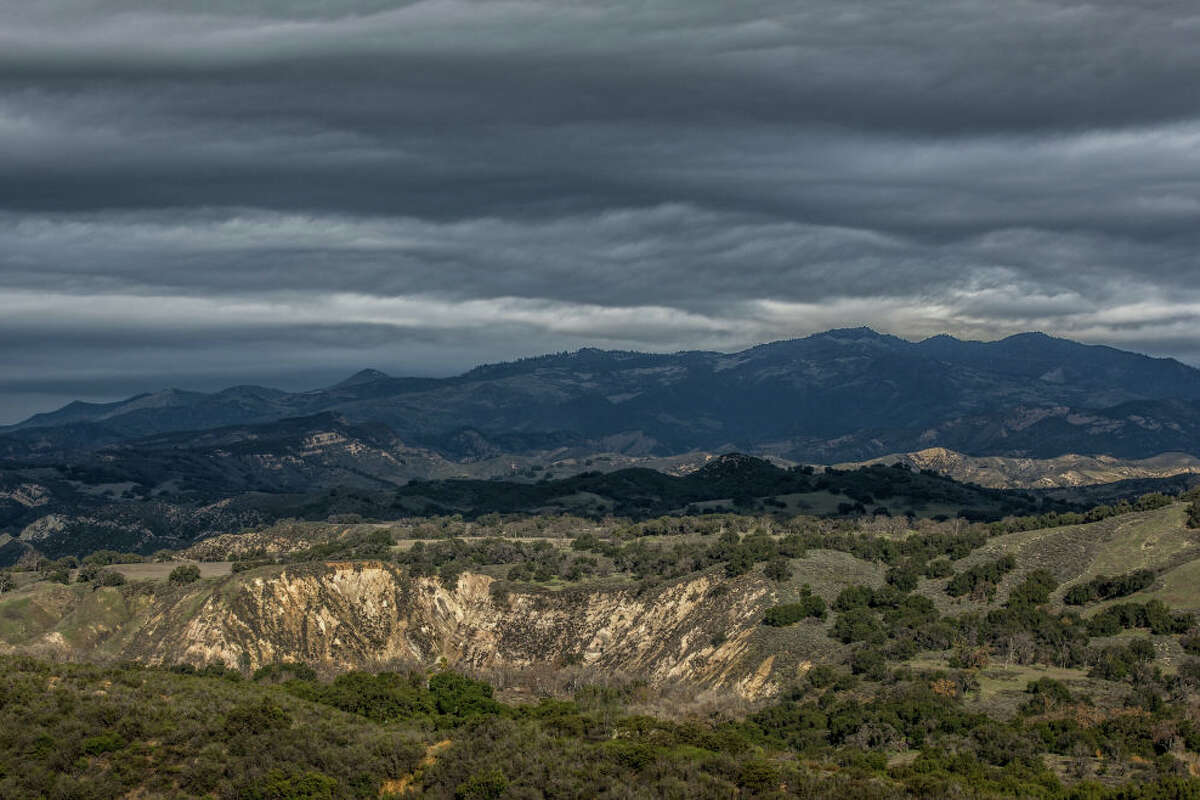 The backcountry wilderness along the upper Santa Ynez River is viewed on January 9, 2019, near Santa Ynez, California. Santa Barbara's interior wine country has grown to become one of California's top tourist weekend destinations for those driving north from Los Angeles and Southern California. 