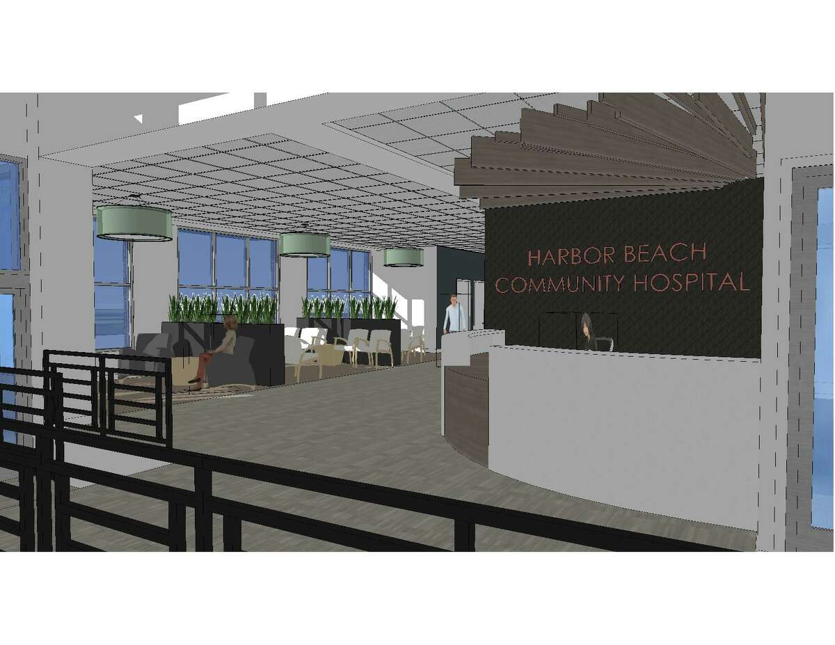 A conceptual rendering of what Harbor Beach Community Hospital's new lobby will look like.