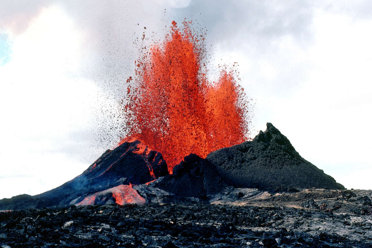 Hiking to the erupting Kilauea volcano, one of the world's most active